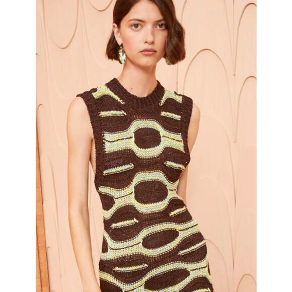 Ulla Johnson Arabella Knit Maxi Dress Women 0 Brown Laguna Sleeveless Ribbed - Picture 3 of 16